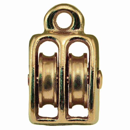 Midwest Fastener 1" Nickel Fixed Eye Double Pulley 5PK 52230